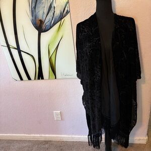 New black kimono duster